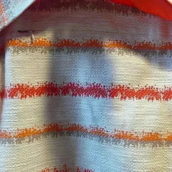 Alice + Olivia Orange Cream Stripped Aztec Jacket Lightweight Coat Size Medium. - Picture 10 of 14